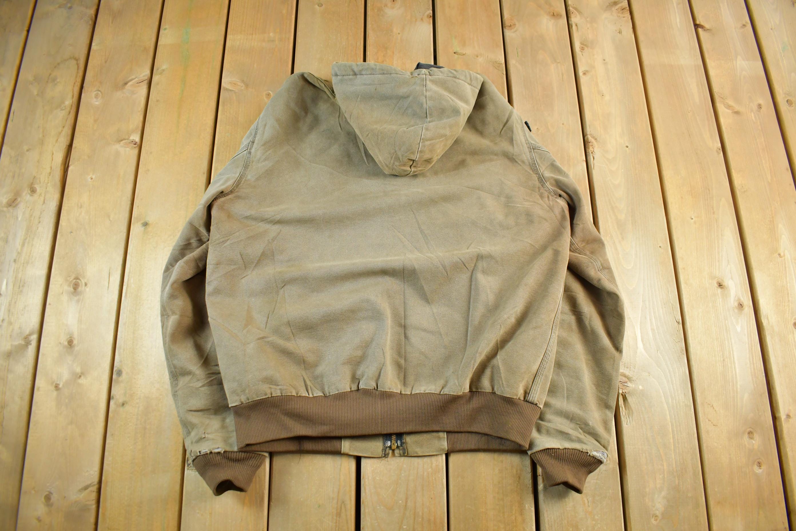 Vintage 80s Carhartt Canvas Hooded Work Jacket - Men's Large Tall