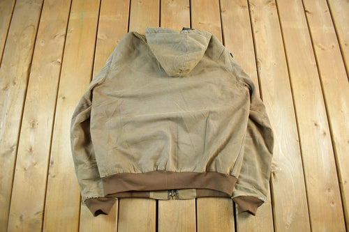 Vintage 80s Carhartt Canvas Hooded Work Jacket - Men's Large Tall