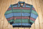 Vintage 1990s Obermeyer Ski Wear Fleece Sweater / Outdoorsman / 90s Sweater / Streetwear / Hiking / Fleece Zip up / Pattern