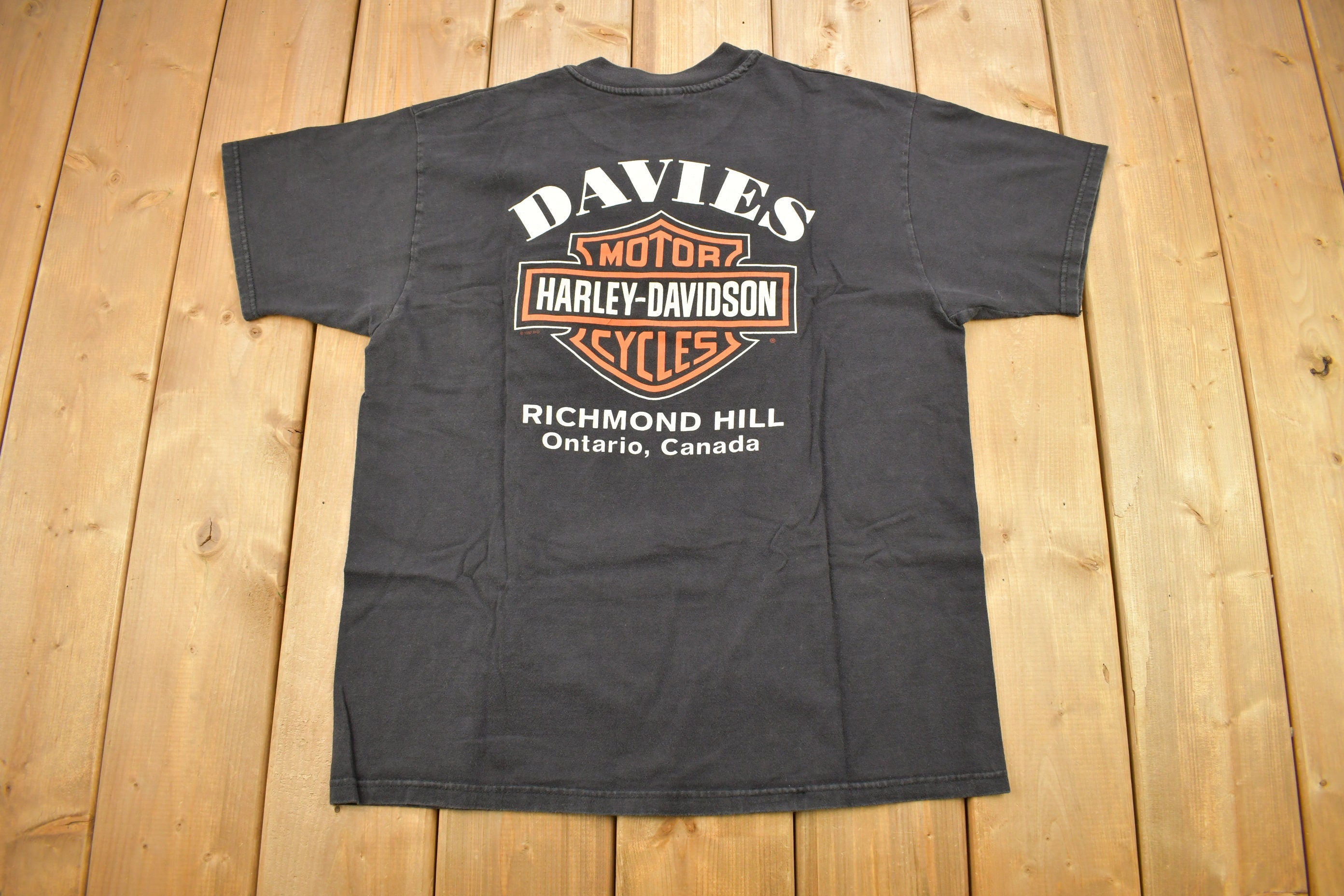 Vintage 1997 Davie's Harley Davidson Richmond Hill Ontario Canada T-Shirt