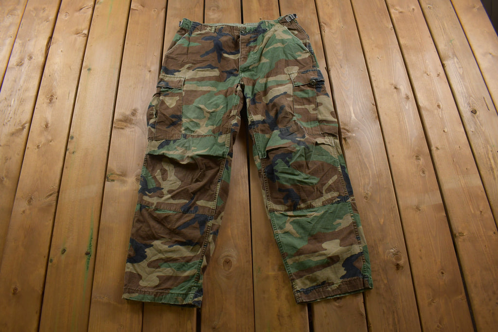 Vintage 2001 Military Woodland Camouflage Cargo Pocket Pants 34 x 28