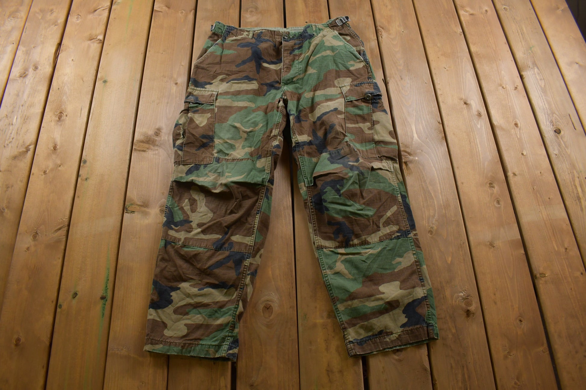 Vintage 2001 Military Woodland Camouflage Cargo Pocket Pants 34 x 28