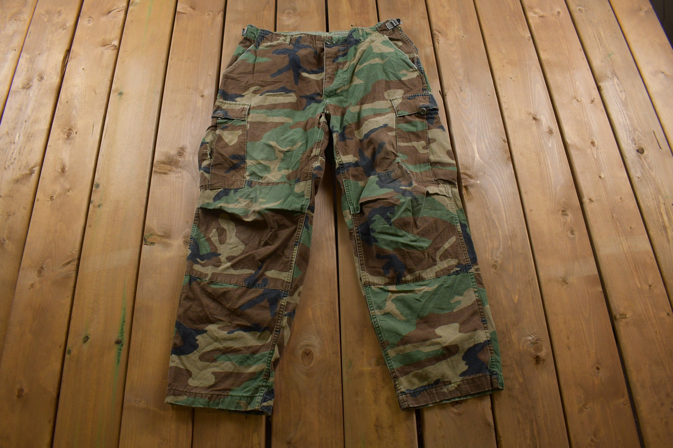 Vintage 2001 Military Woodland Camouflage Cargo Pocket Pants 34 x 28