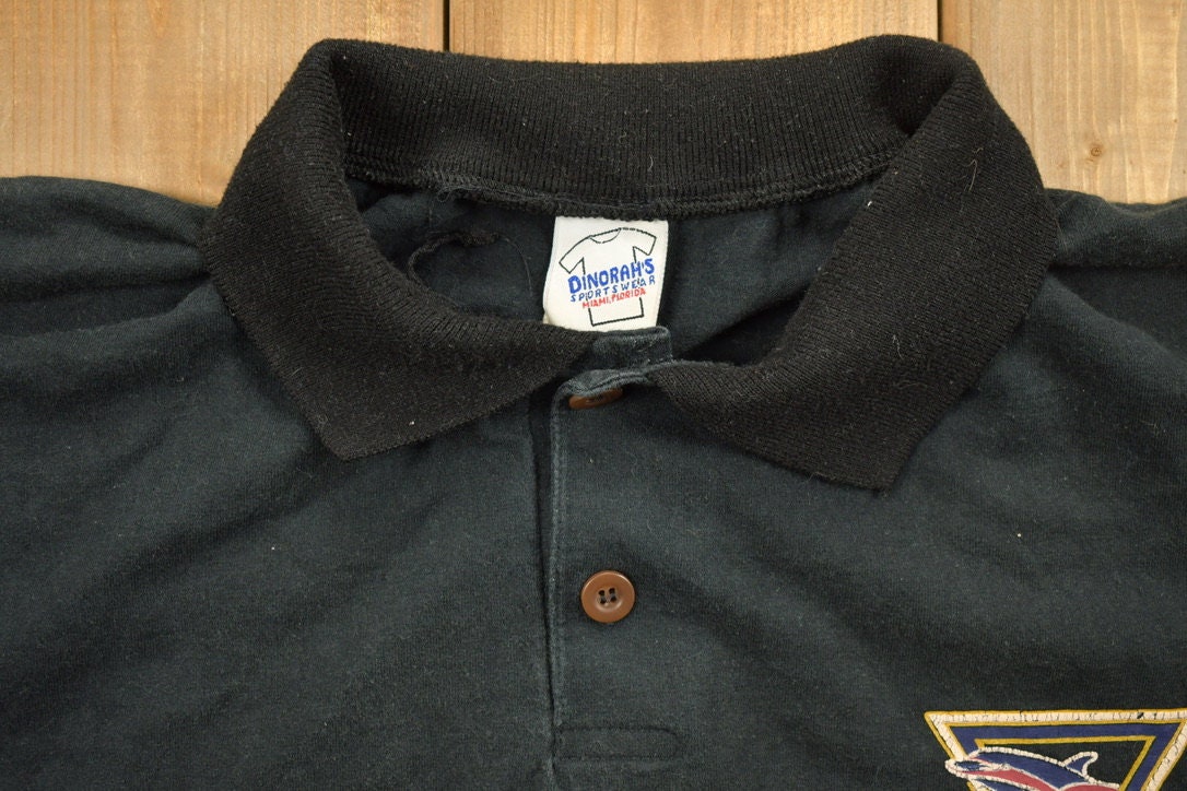 Vintage 1990s Black Bahamas Souvenir Polo Shirt