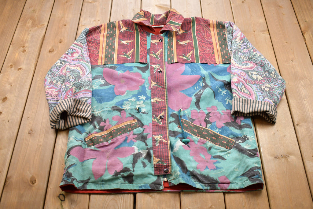 Vintage 1990s Floral All Over Print Canvas Jacket