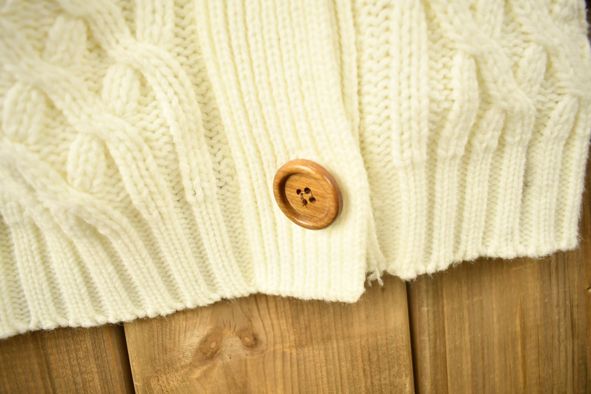 Vintage 1980s Afashion Import Cable Knit Cardigan Sweater