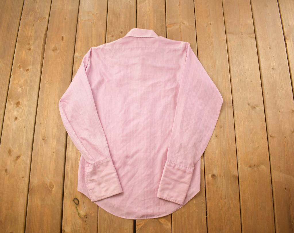 Vintage 1990s Blank Pink Button Up Shirt /