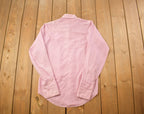 Vintage 1990s Blank Pink Button Up Shirt /