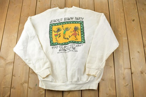 Vintage 1990s Ocean City Jamaica Seacrets Heavyweight Crewneck Sweatshirt / 90s Crewneck / Souvenir Sweater / Travel And Vacation