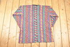 Vintage 1990s Abstract Print AOP Crewneck Sweatshirt Women's XL