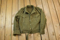 Vintage Military 100% Wool Button Up Collared Army Jacket