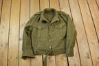 Vintage Military 100% Wool Button Up Collared Army Jacket
