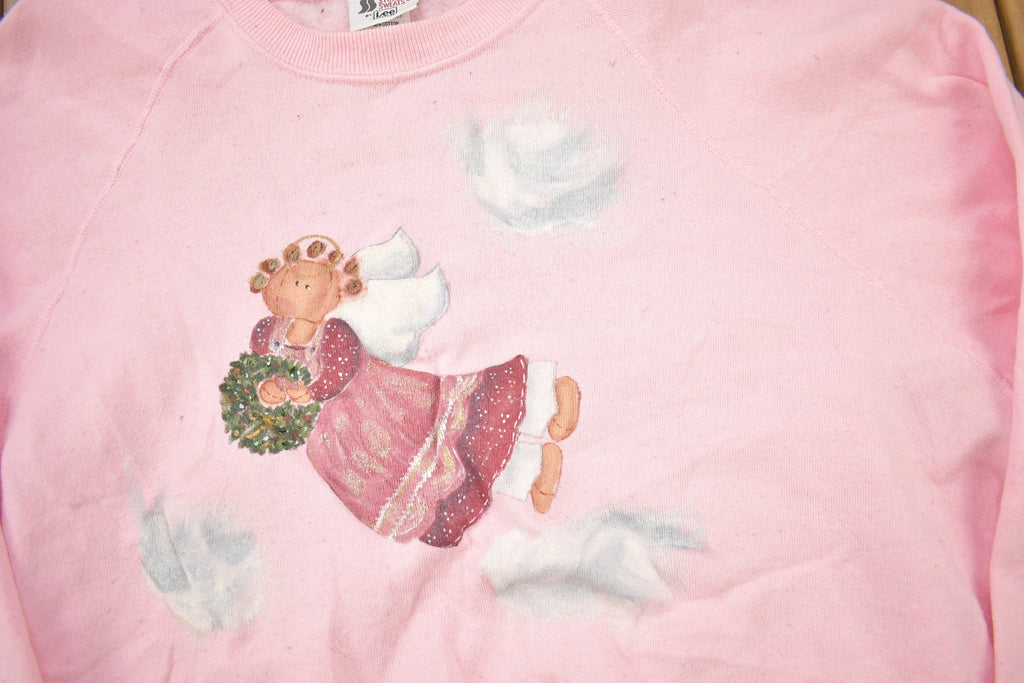 Vintage 1980s Cute Angel Theme Raglan Crewneck Sweater