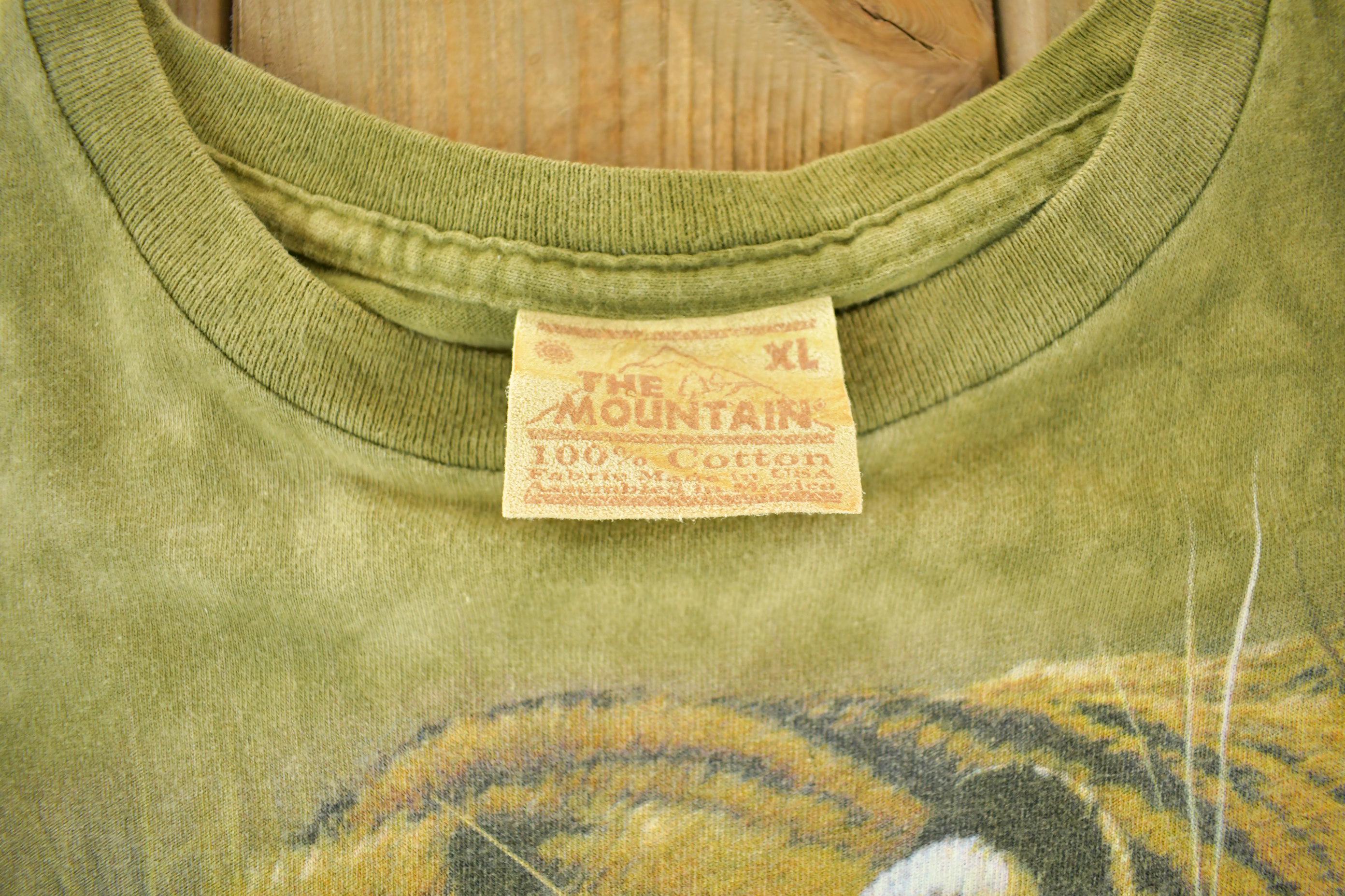 Vintage 1999 The Mountain Tiger Souvenir Graphic Print T-Shirt Men's XL