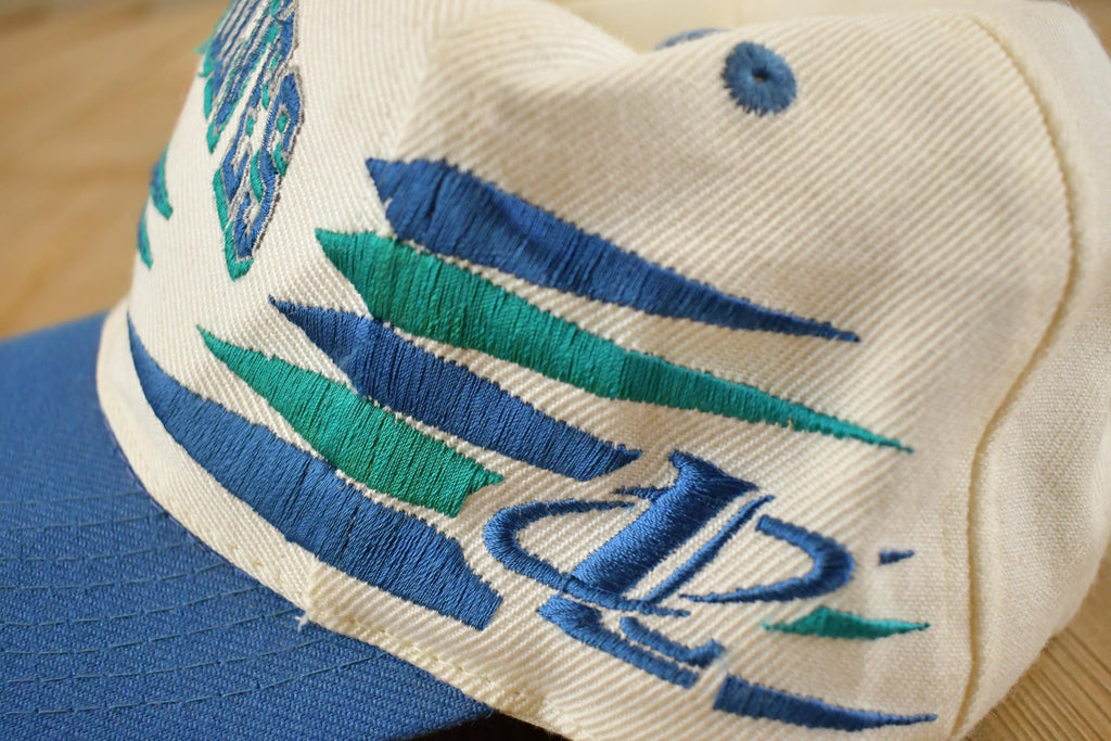 Vintage 1990s Minnesota Timberwolves NBA Diamond Cut Snapback Hat / 90's Logo Athletic Embroidered Basketball Shark Tooth Cap