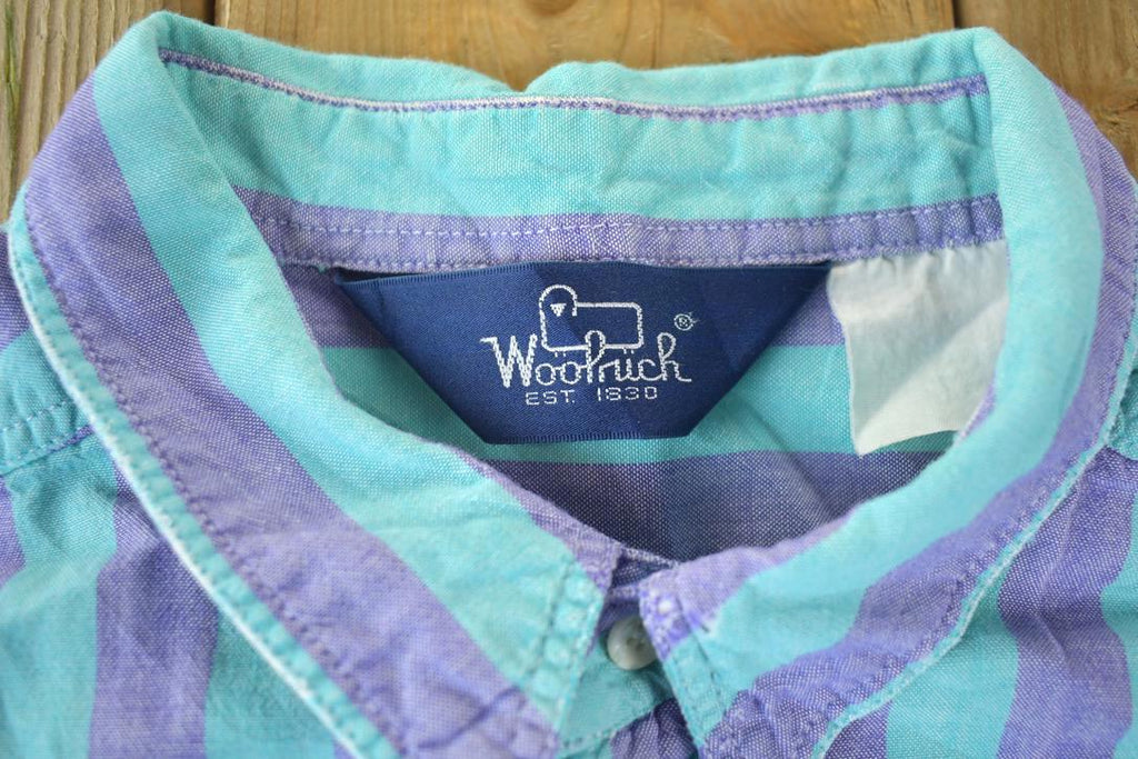 Vintage 1990s Woolrich Striped Button Up
