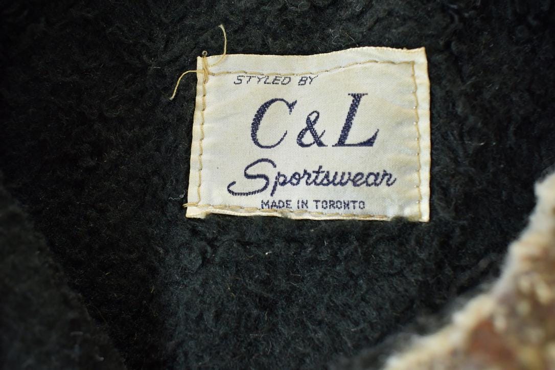 Vintage 1970s C & L Sportswear Light Brown Plaid Jacket