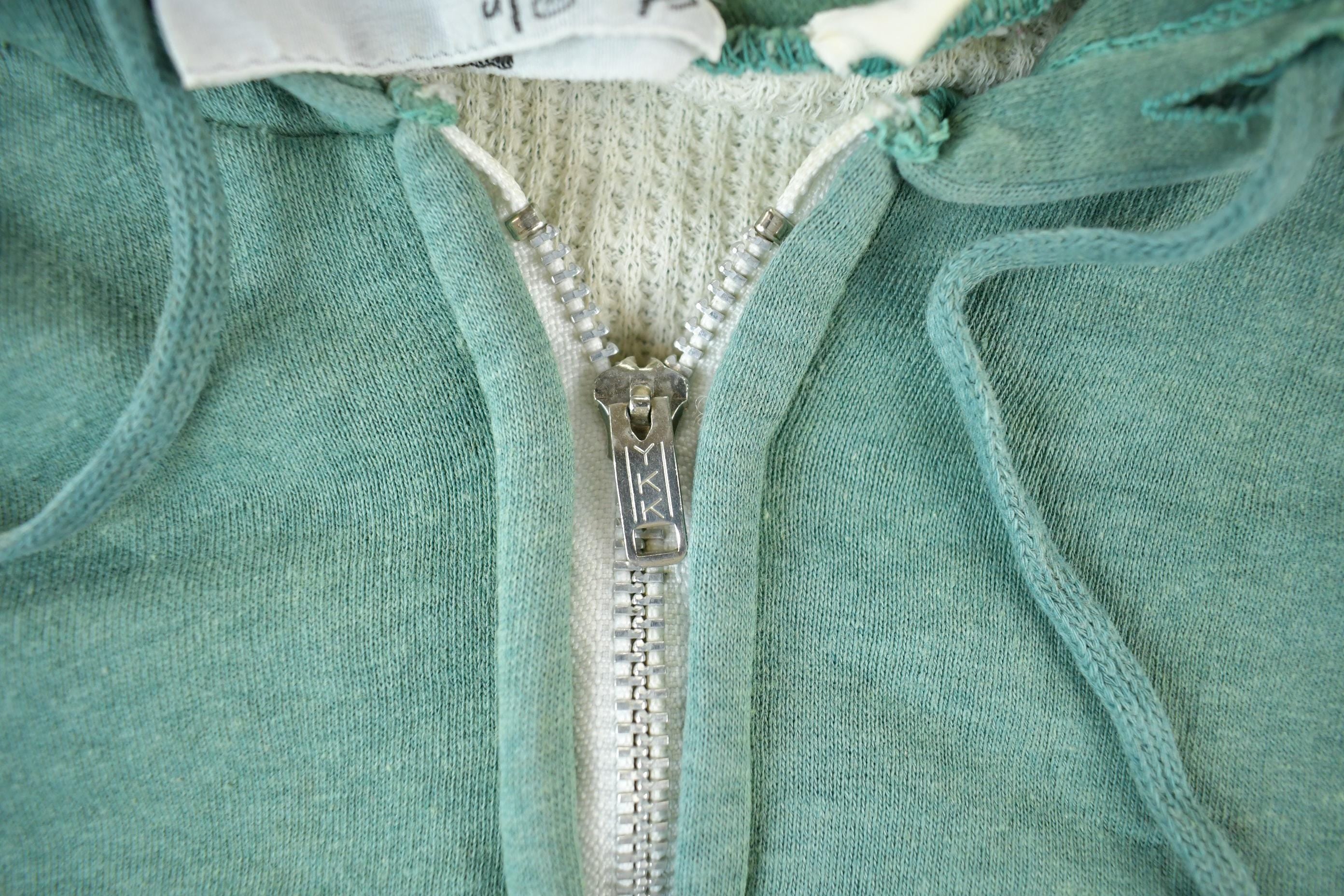 Vintage 1980s McGregor Competitors Thermal Lined Full Zip Blank Hoodie Men's Small  80s Hoodie  Sun Faded  Blank  Heavyweight