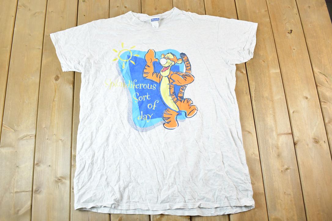 Vintage 1990s Tigger Splendiferous Day Disney Cartoon Promo T-Shirt Mens XL