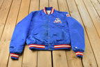 Vintage 1980s New England Patriots NFL Satin Snap Button Bomber Jacket Men's Medium