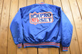 Vintage 1990s NLF Pro Set Coaching Clinic Chalk Line Satin Bomber Jacket