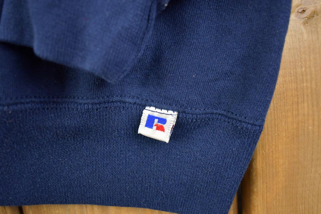 Vintage 1990s Luther Midelfort Russell Athletics Navy Crewneck Sweatshirt