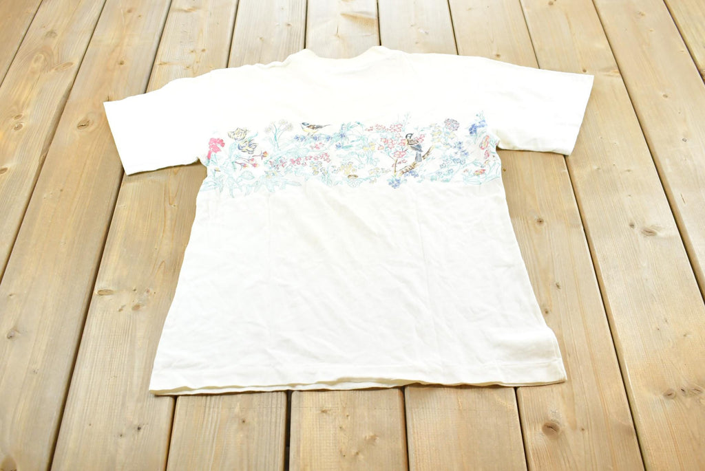 Vintage 1990s Northern Reflections Flowers Birds Graphic T-Shirt Mens L / Streetwear / Retro / Single Stitch / 90s Graphic Tee / Nature