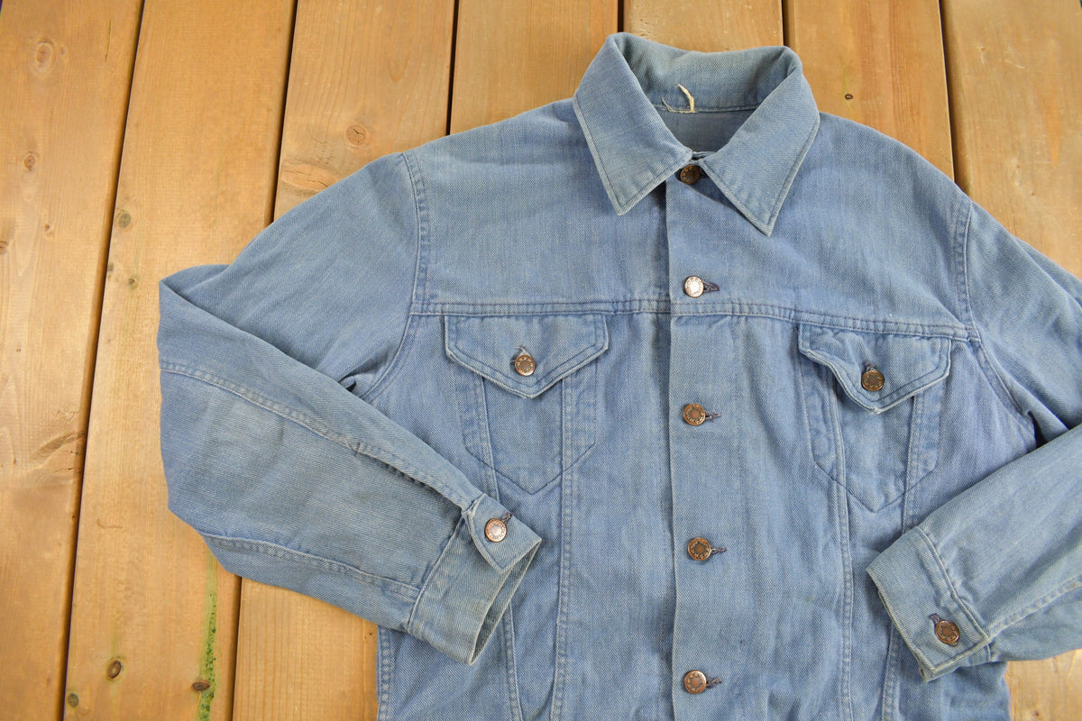Vintage 1960s Denim Native American Themed Jacket