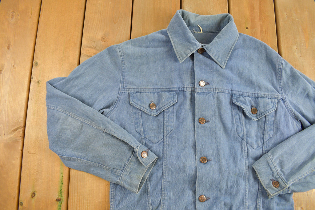 Vintage 1960s Denim Native American Themed Jacket /