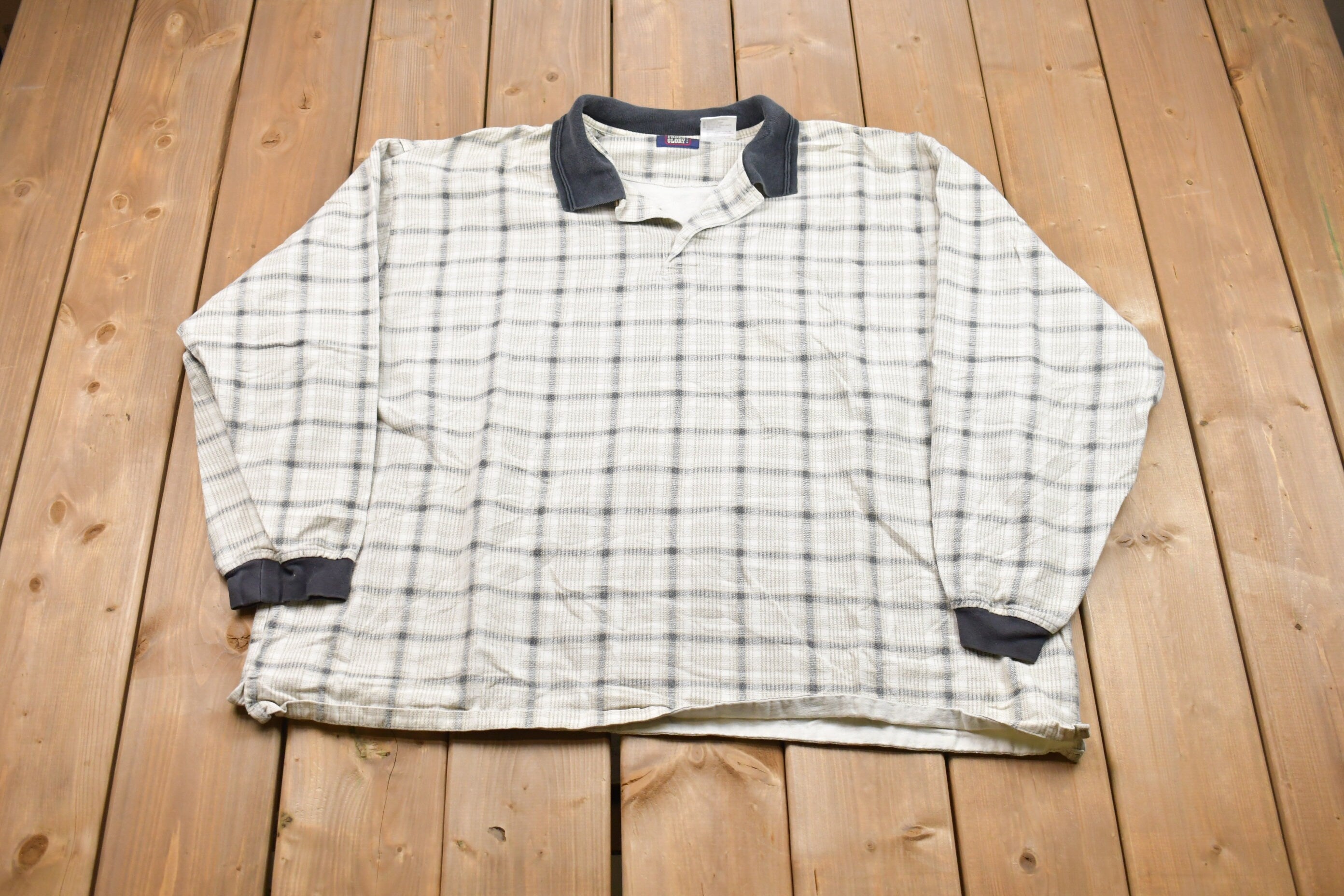 Vintage 1990s Faded Glory Quarter Button Sweatshirt