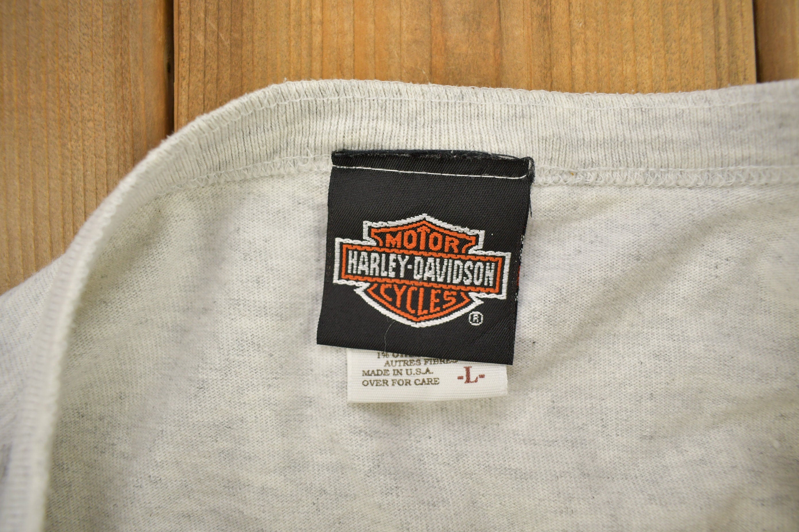 Vintage 1990s Harley Davidson Motorcycles "House Of Harley" Long Sleeve Henley T-Shirt
