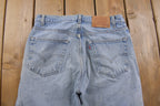 Vintage 1990s Blown Out Knee Rips Levi's 505 Red Tab Jeans Size 32 x 30