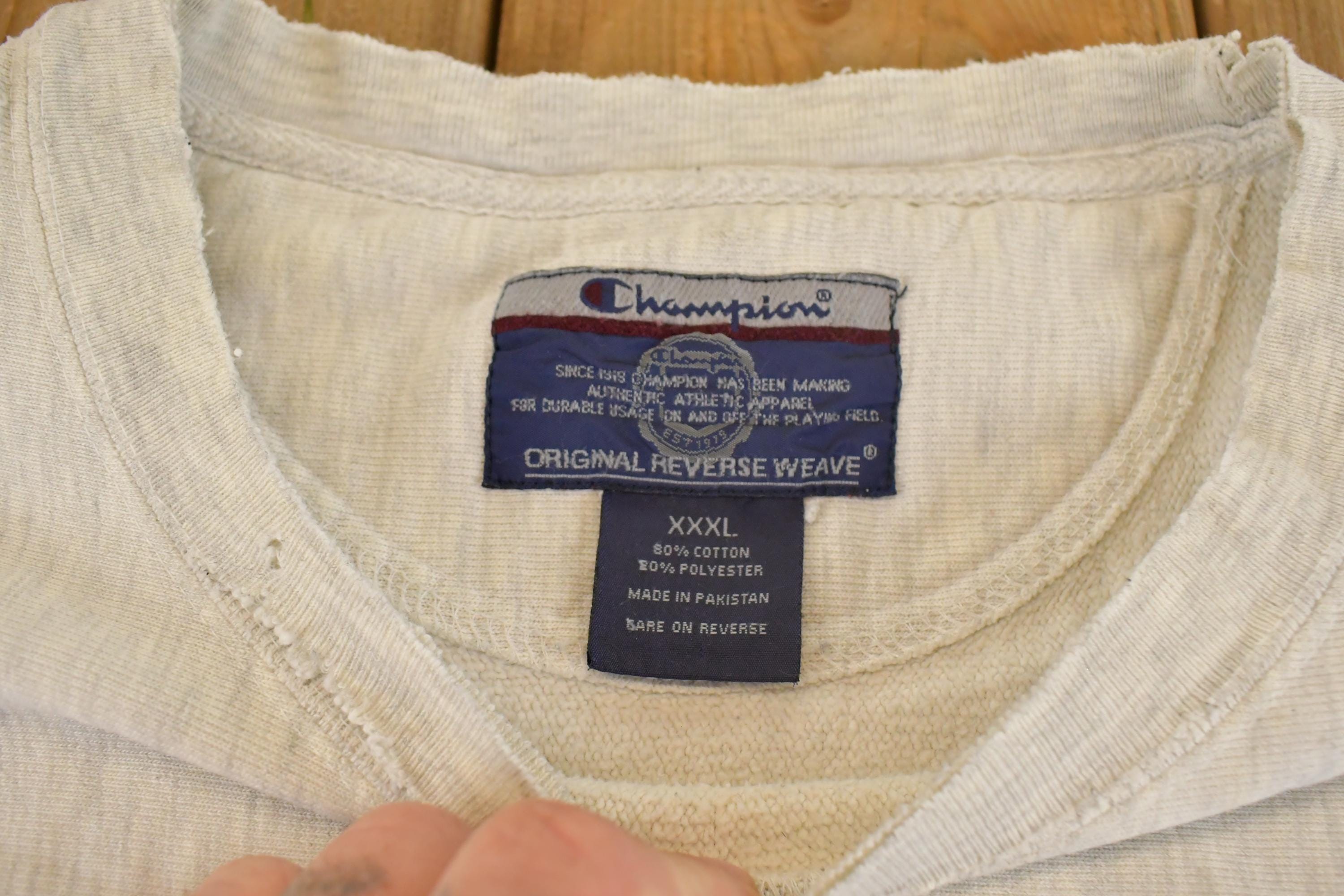Vintage Y2K Thrashed Westminster College Champion Reverse Weave Sweatshirt Men's XXL / 2000s Heavyweight Sweater / 2000s Cross Grain