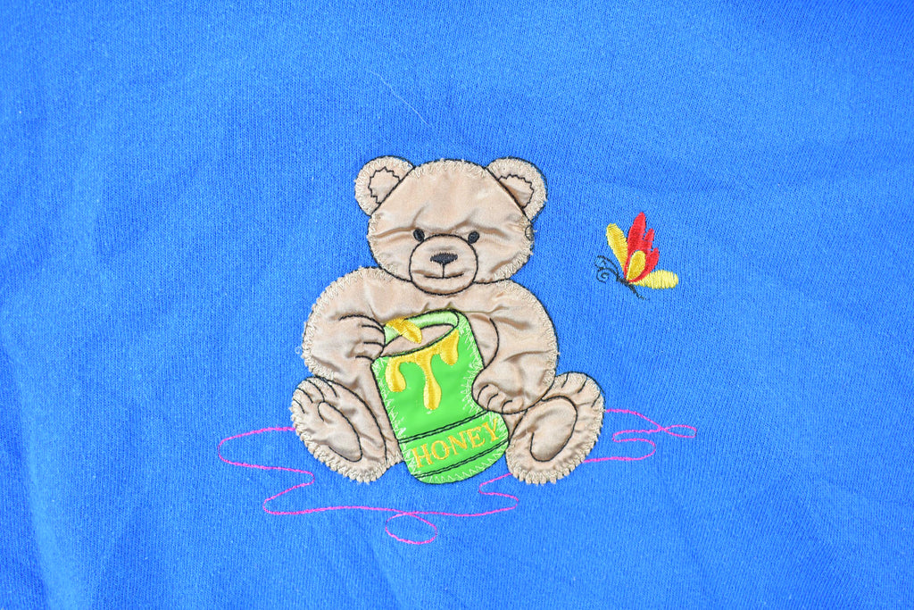 Vintage 1990s Cute Embroidered Honey Bear Crewneck Sweater