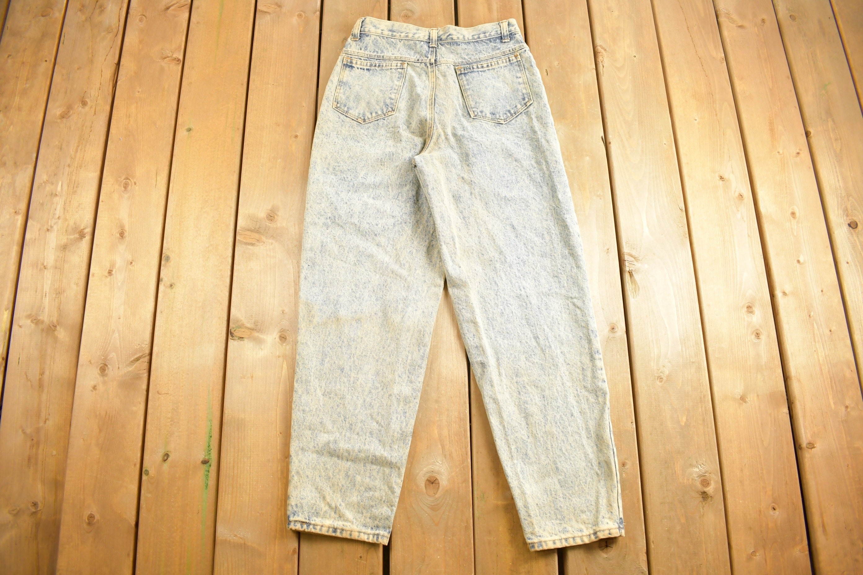 Vintage 1980s Womens Pleated Front Tapered Jeans Size 28 X 27.5