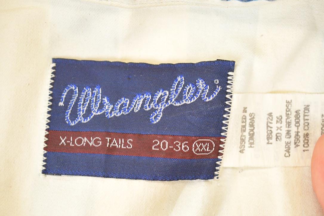 Vintage 1990s Wrangler X Long Tails Western Button Up Shirt Men's XXL