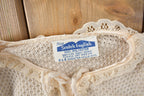 True Vintage 1960s Deadstock Miss Scotch English Short Sleeve Lace Knit Sweater