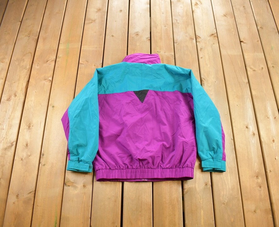 Vintage 1990s Hunt Club Ski Windbreaker Jacket  Color Block  Sportswear  Streetwear  Athleisure  Racing Jacket