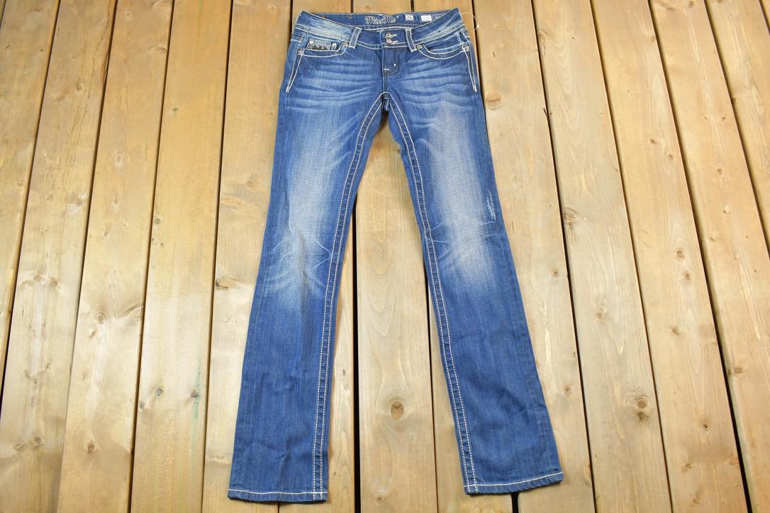 Vintage Y2K Miss Me Bedazzled Low Rise Jeans Size 26x31