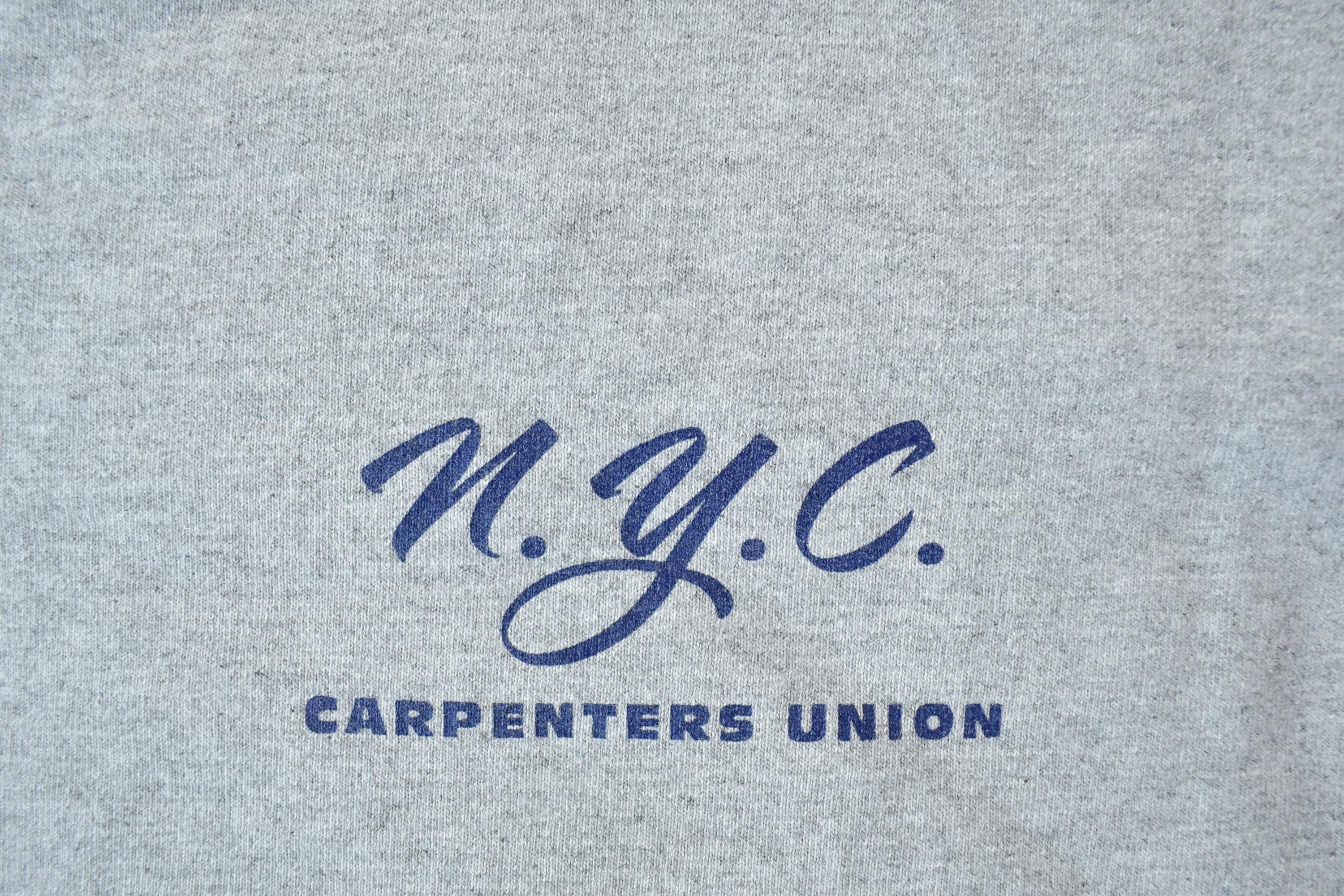 Vintage 1990s NYC Carpenters Union Crewneck Sweatshirt / 90s Crewneck / Souvenir Sweater / Streetwear / Travel And Vacation