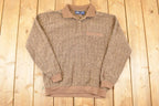 Vintage 1980s John Blair Quarter Button Knit Shirt Men's L