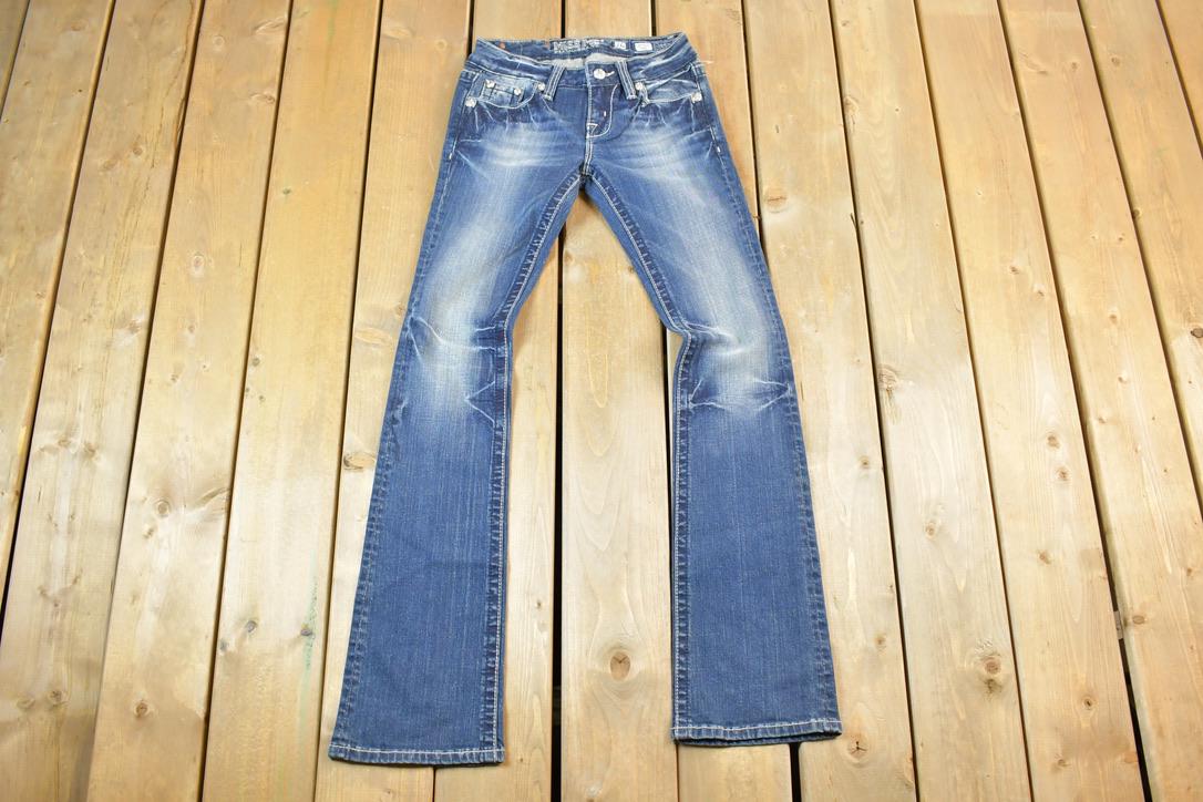 Vintage Y2K Miss Me Bedazzled Low Rise Jeans Size 26x31
