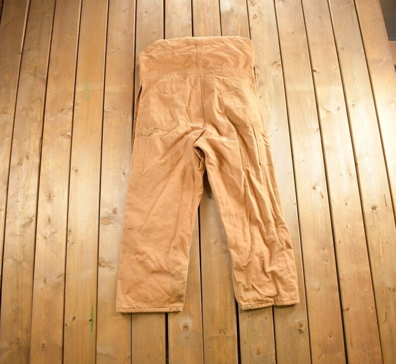 Vintage 1990s Carhartt Double Knee Canvas Overalls Size 42x30
