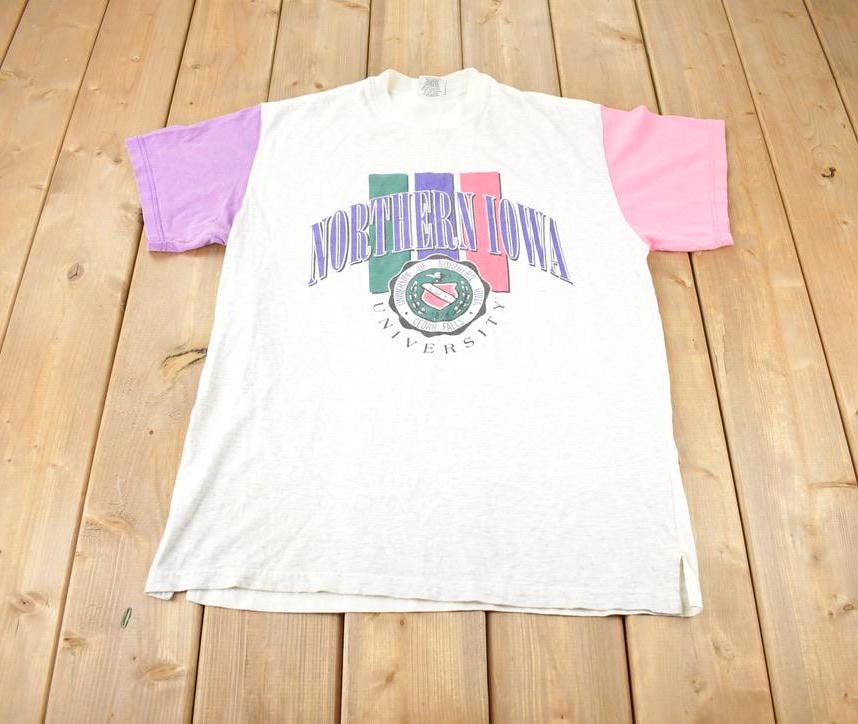 Vintage 1990s Northern Iowa University Gear For Sports Graphic T-Shirt Made In USA