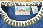 Vintage 1980s EMS Eastern Mountain Sports 100% Wool Nordic Style Abstract Print Crewneck Sweater