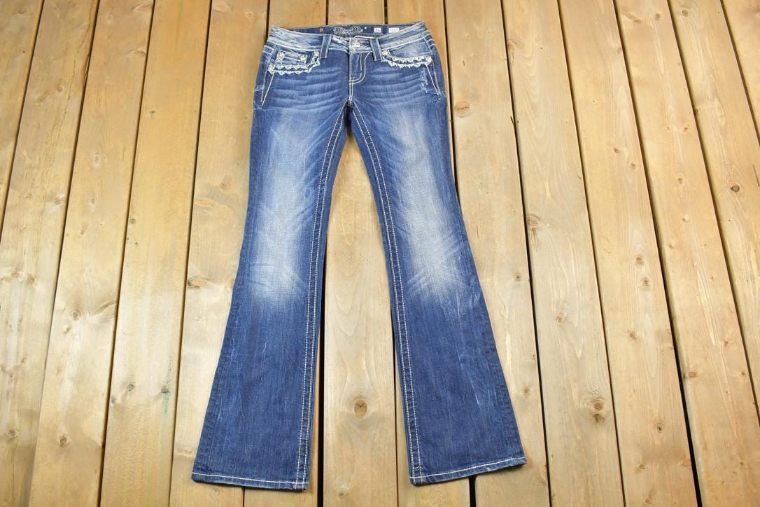 Vintage Y2K Miss Me Bedazzled Low Rise Jeans Size 26x31