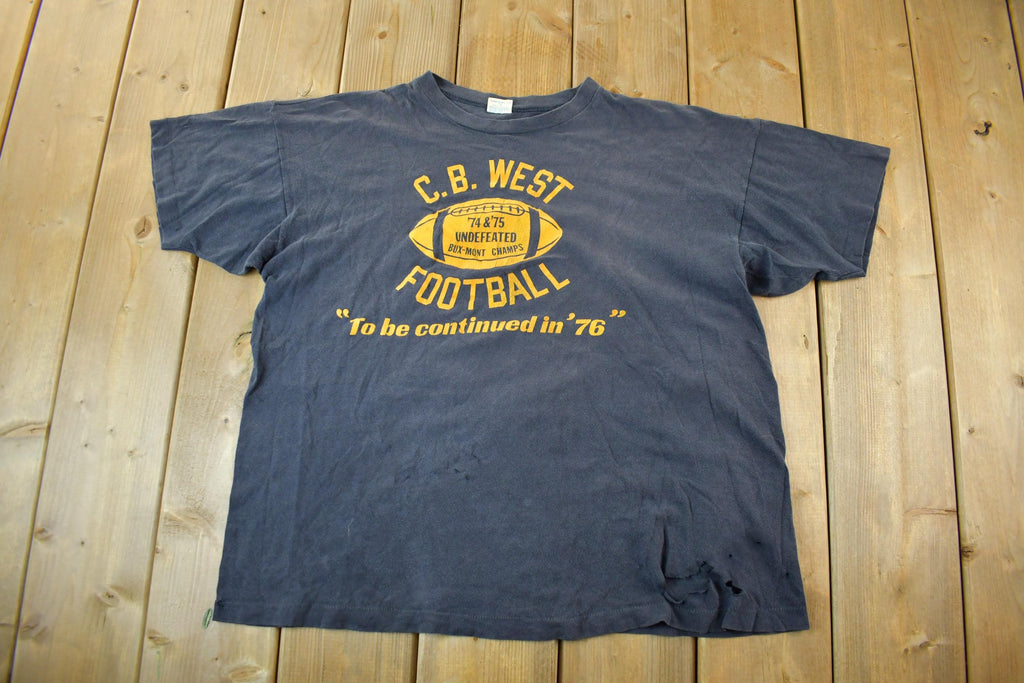 Vintage 1970s C.B. West Football Champion T Shirt Men's Medium