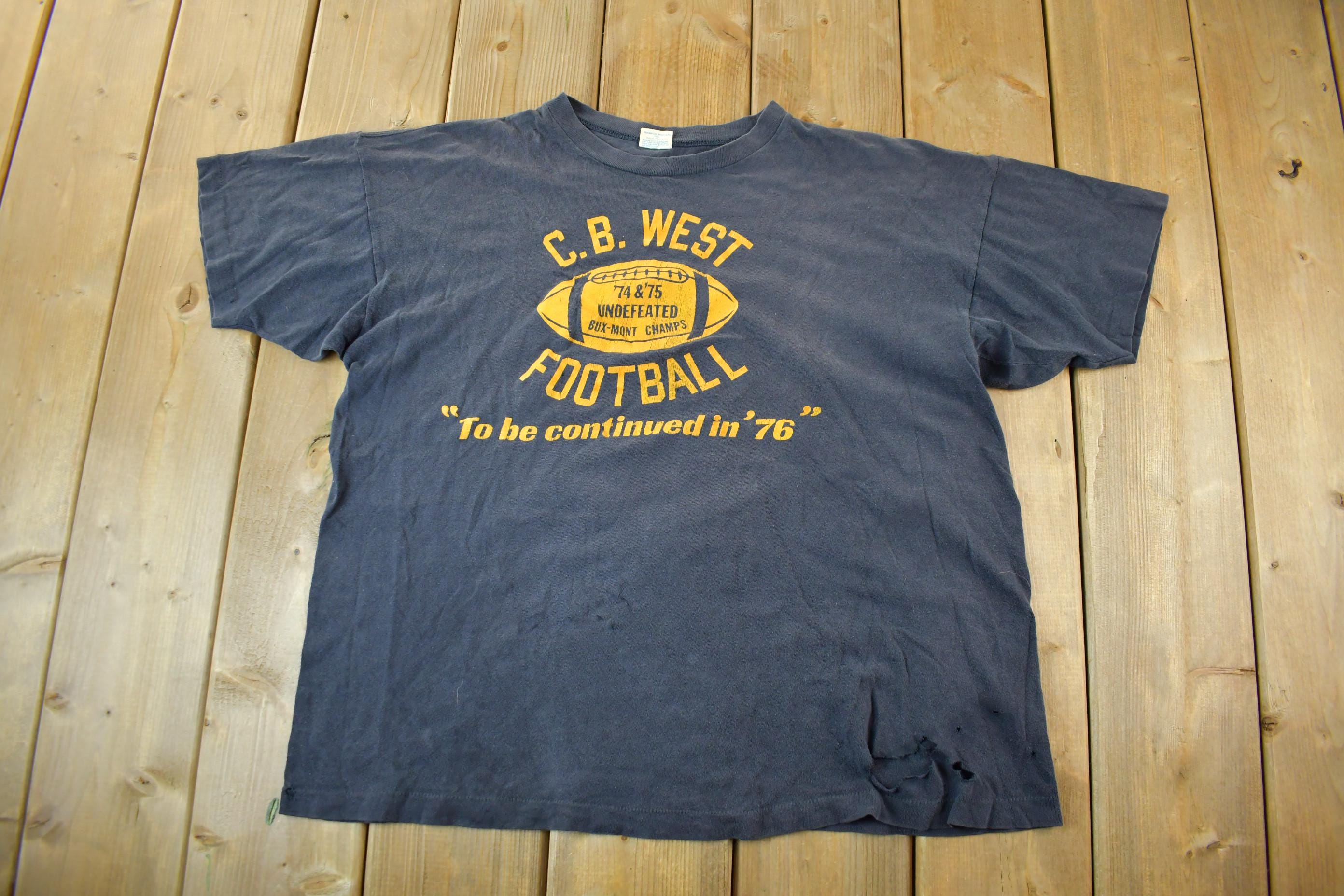 Vintage 1970s C.B. West Football Champion T Shirt Men's Medium