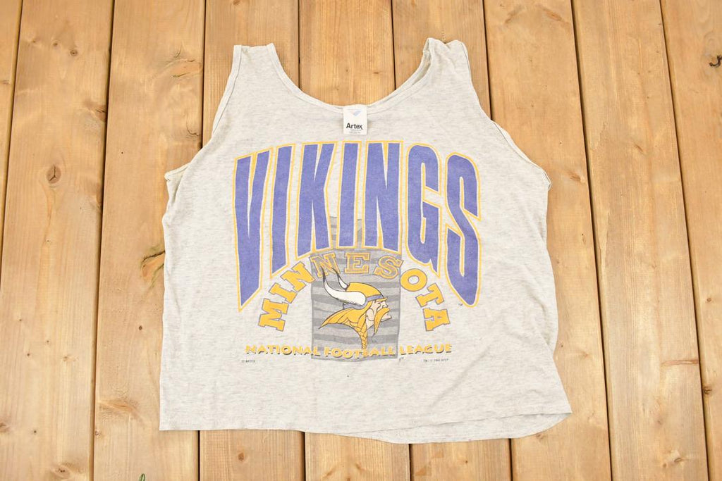 Vintage 1992 Minnesota Vikings Graphic Print NFL Souvenir Football Tank Top Women's M
