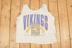 Vintage 1992 Minnesota Vikings Graphic Print NFL Souvenir Football Tank Top Women's M